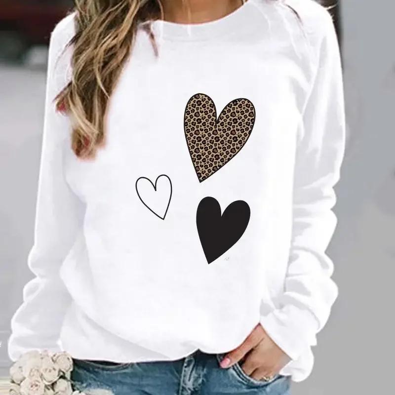 Interesting Printed Patterns in Europe and the United States, Round Neck Hoodies, Street Women's Sweatshirts