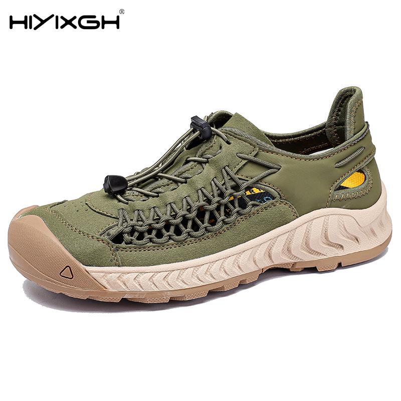New Design Men's Sandals Summer Leisure Anti-collision Toe Beach Shoe Male Driving Slippers Comfy Roman Shoes Gladiator Sandals