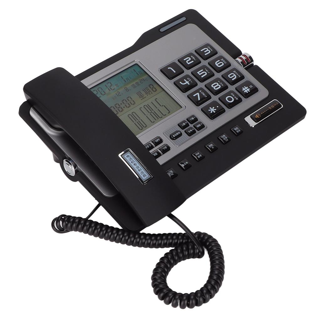 Téléphone fixe filaire avec identification de l'appelant, invite vocale mains libres, fonction muet, pour le bureau à domicile