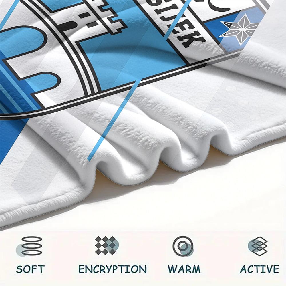 NK Osijek  Print Flannel Blanket, High quality Comfortable for All Seasons, Home Decor, Warmth and Comfort