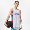 Li-Ning Wade Series Letter Print Colorblock Quick-Dry Round Neck Tank Top Men Tops White AAYT051-4