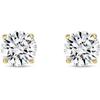 Jewels Prim 3 Ct Round Cut Diamond Stud Solid Real14K Yellow Gold Screw Back Basket For Women's Lab Created Jewellery