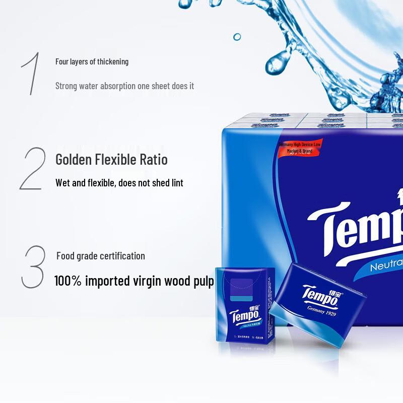 Tempo Unparfümiert 4-lagig Taschentücher