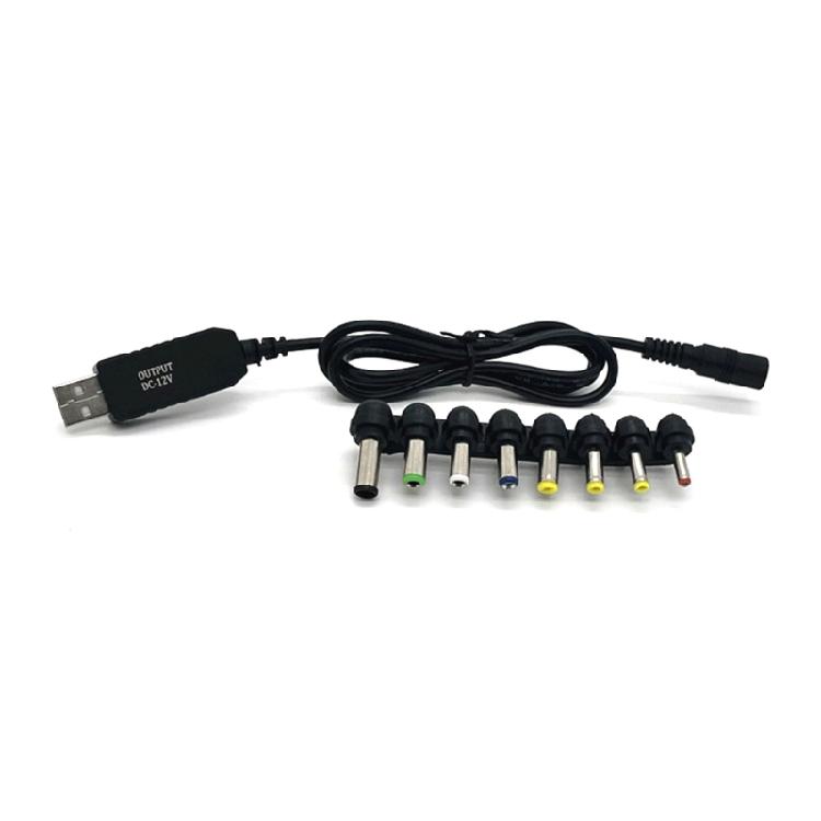 USB5V To DC9V 12V Converter Cable USB to DC9V 12V Charging Cable with 8 Adapters