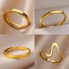 Minimalist Stainless Steel Rings For Women Gold Color Adjustable Finger Rings Fashion Wedding Waterproof Jewelry Gift