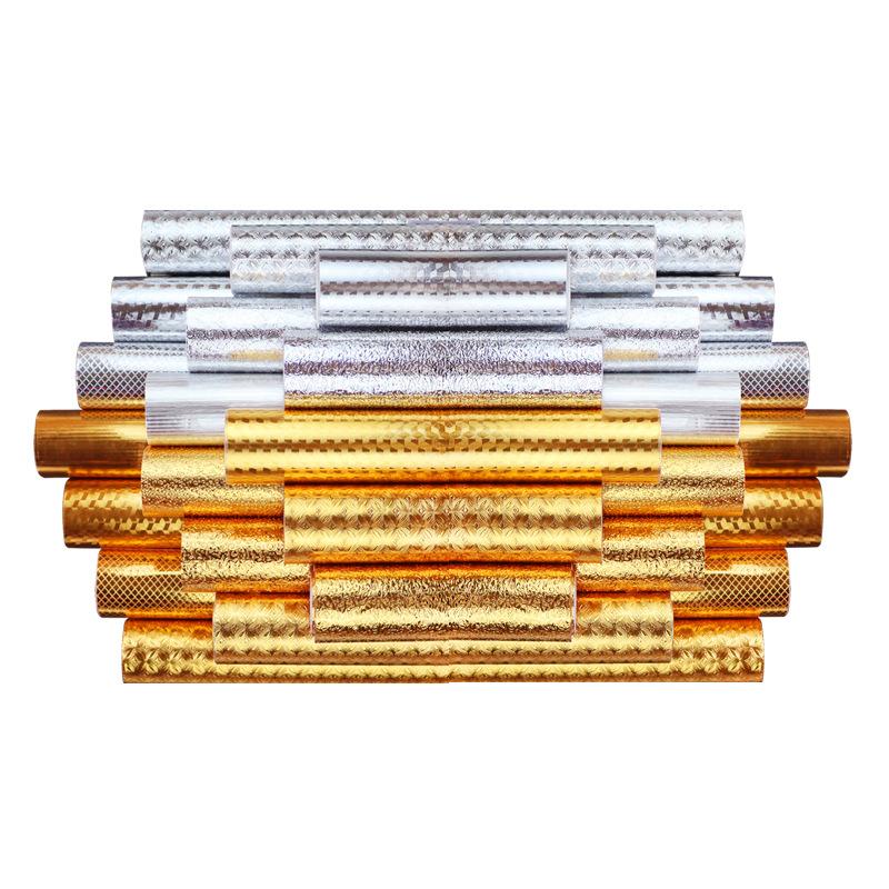 Kitchen Oil-proof Waterproof Stickers Anti-fouling High-temperature Aluminum Foil Self-adhesive Wallpaper Stove Cabinet Stickers