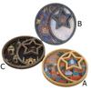 Ramadan Moon Star Serving Tray - Eid Cupcake Candy Plates Mubarak Religious Painting for Family Party Wooden Decorations