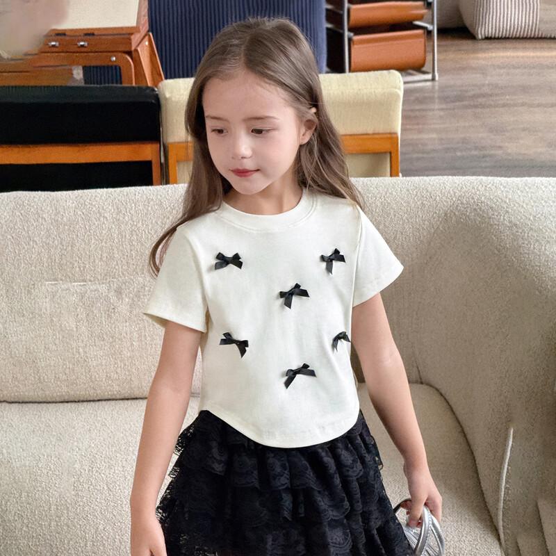 Girl's Short Sleeve Bow T-Shirt