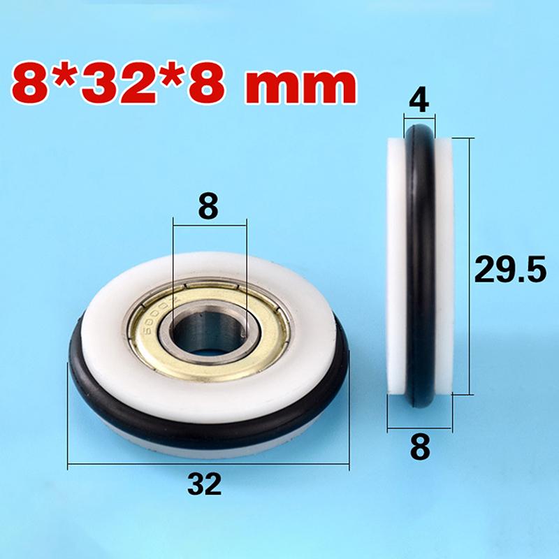 1 Piece Low Noisy Bearing Wheel O Ring Mute Elasticity Rubber Coated 625Z 695Z Roller Wheel Pulley Blackboard Fishing Tool