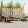 Outdoor Sofa Set with Cushions 9 Pcs Natural and Light Grey