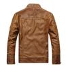 Herren Lederjacke Herbst und Winter Plus Samt Modische gewaschene PU-Lederjacke Motorradjacke für Männer