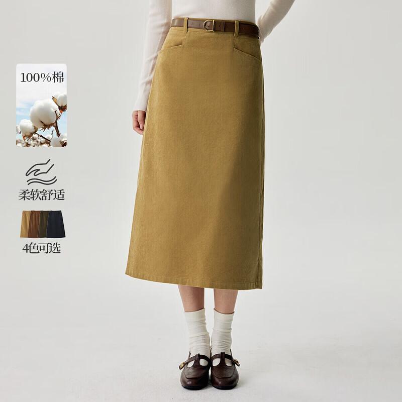 Inman Women s Pure Cotton Corduroy A-Line Midi Skirt XL