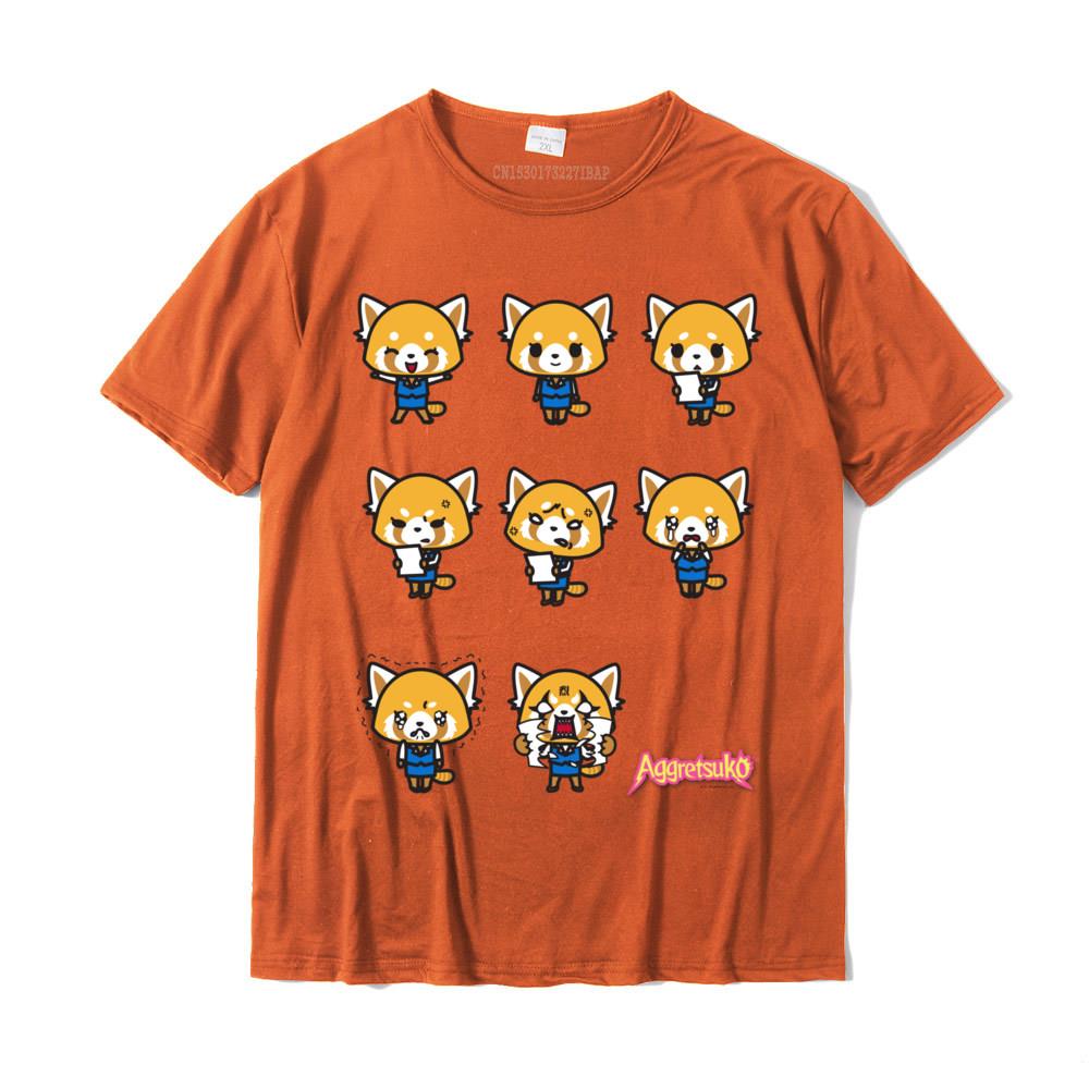 Aggretsuko Umore Attuale Maglietta a Maniche Corte T-Shirt Fitness aderente Cotone di Alta Qualità Top Magliette Europa Per Uomo
