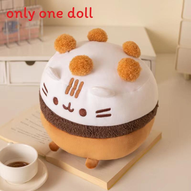 Cute Cookie Cat Plush Toy With Pp Cotton Filling For Kids Bedroom Decor