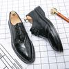 Men's Shoes Fashion Business Dress Leather Shoes Trend Crocodile Pattern Men's Casual Shoes Retro Pointed Leather Shoes