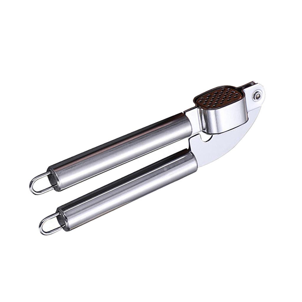 Garlic Press Stainless Steel Plastic Handle Garlic Mincer Easy Squeezing Cleaning Garlic Crusher for Kitchen Stainless Steel Color