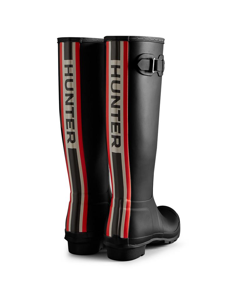 Hunter [Women] Original Hunter Color Back Print Tall Rain Boots - Black