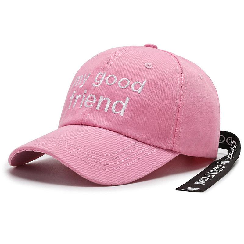 Hat Spring and Autumn New Embroidery Ribbon Baseball Cap Personalized Peaked Hat Outdoor Sun Hat Travel Hat Couple Hat