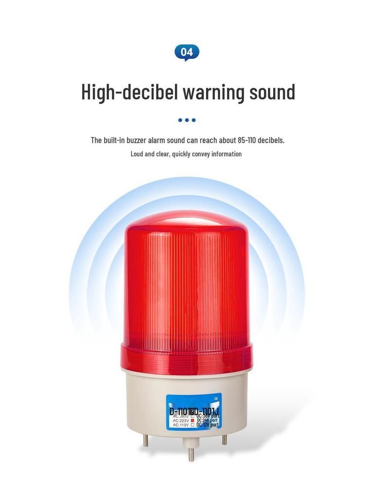 D-1101 LED Rotating Warning Light & Strobe Alarm Indicator