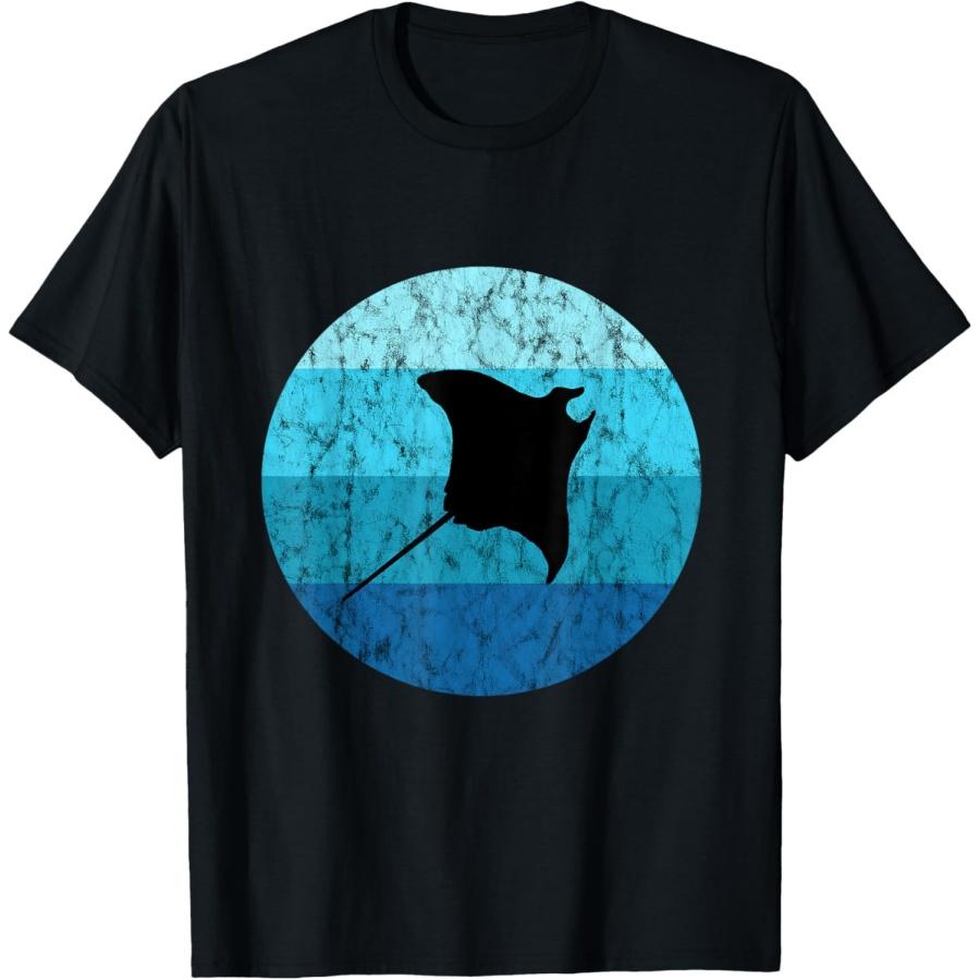 

Manta Stingray Retro Vintage Ocean Sea Creatures T-Shirt XXXXXL чёрный