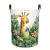 1pc Jungle Animal Cartoon Laundry Basket Large Foldable Hamper with Giraffe Monkey Patterns, Storage For, Room Organization, Shower Gift, Laundry Bask