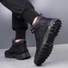 Fashion Men Walking Shoes Winter Thermal Motorcycle Boots for Men Leather Riding Ankle Boots Outdoor Trekking Shoes Non-Slip Men's Boots