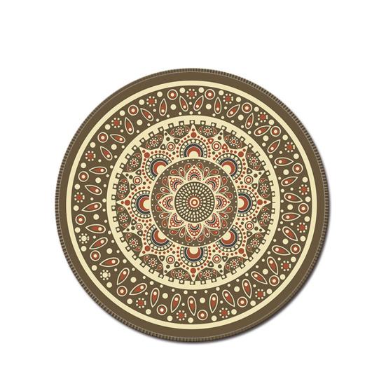 

Винтажный богемный круглый компьютерный 3D игровой ковер, коврик для мыши, противоскользящий коврик для мыши