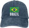Cappello Nero con Bandiera del Brasile Regolabile Snapback per Unisex Donne Unisex Hip Hop Cappellino da Baseball Visiera Piatta Cappello da Papà