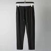 2 Pcs/Set Men Top Pants Set Solid Color V Neck Short Sleeves Loose Pullover Exercise Elastic Waist Drawstring Plus Size Men Sports Suit Men Garment