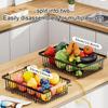 Fruit Vegetable Storage Basket Countertop Bowl Storage Organizer for Vegetable Metal Wire Storage Basket with 2 Banana Hangers