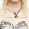 BIMBA Y LOLA [25FW] BIMBA Y LOLA Silver-tone Chain & Heart Logo Pearl Necklace B256AIU016SIF