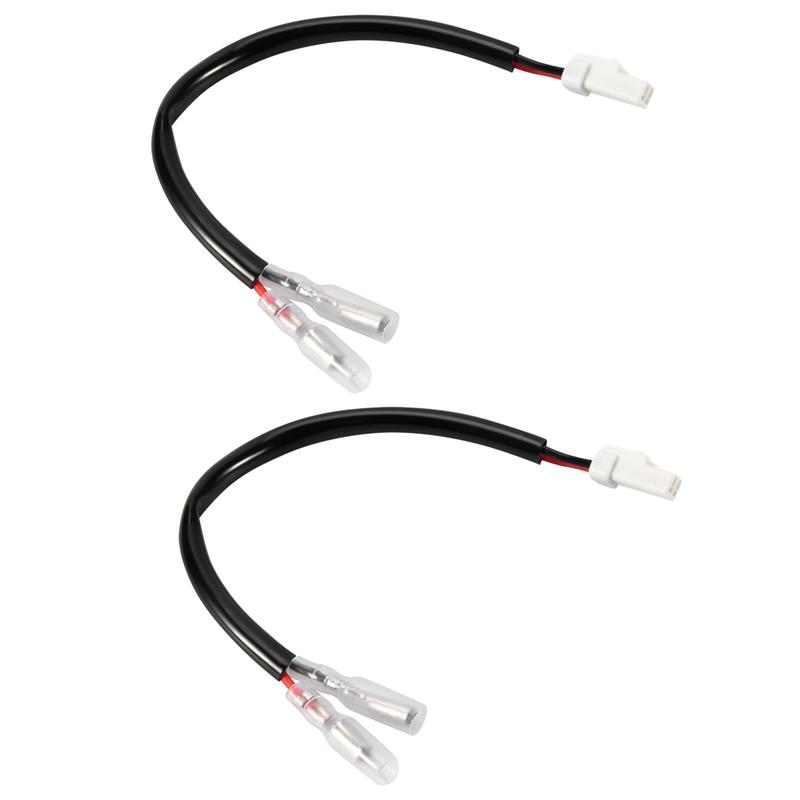look-2Pcs Motorcycle Turn Signal Wiring Harness Connector Turn Signal Plug Adapter for