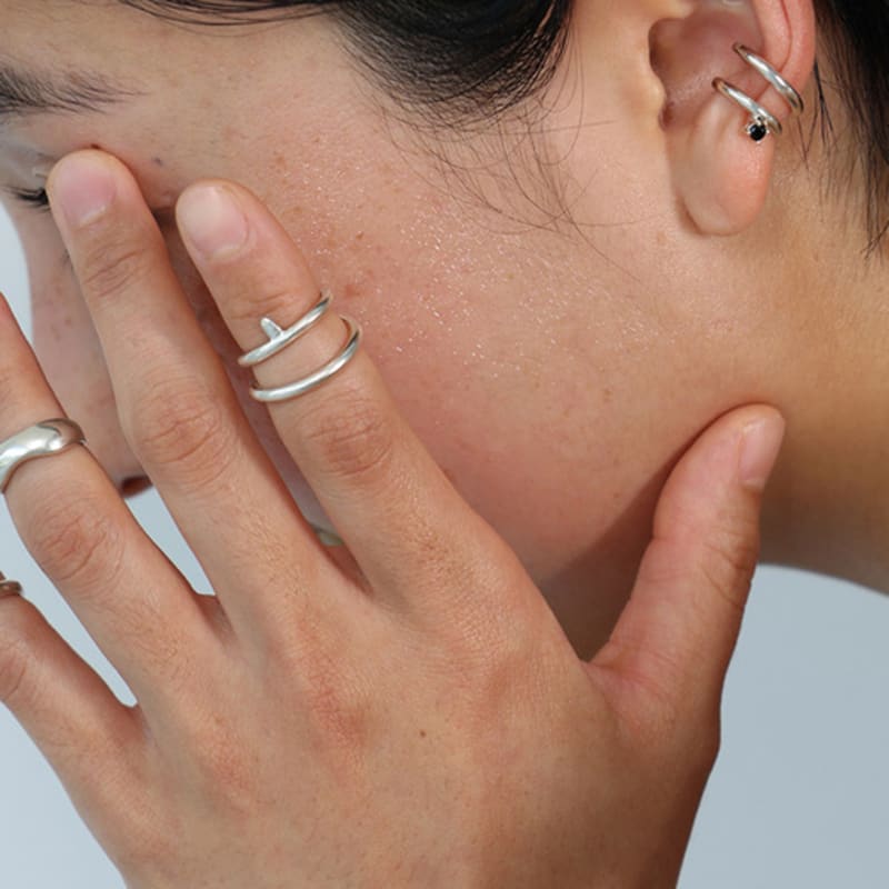 BRILLPIECE Twin trace nail ring