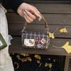 Fashion New Portable Pillow Bag Women's High-value Plaid Shoulder Bag Retro Niche Design Messenger Bag Bag