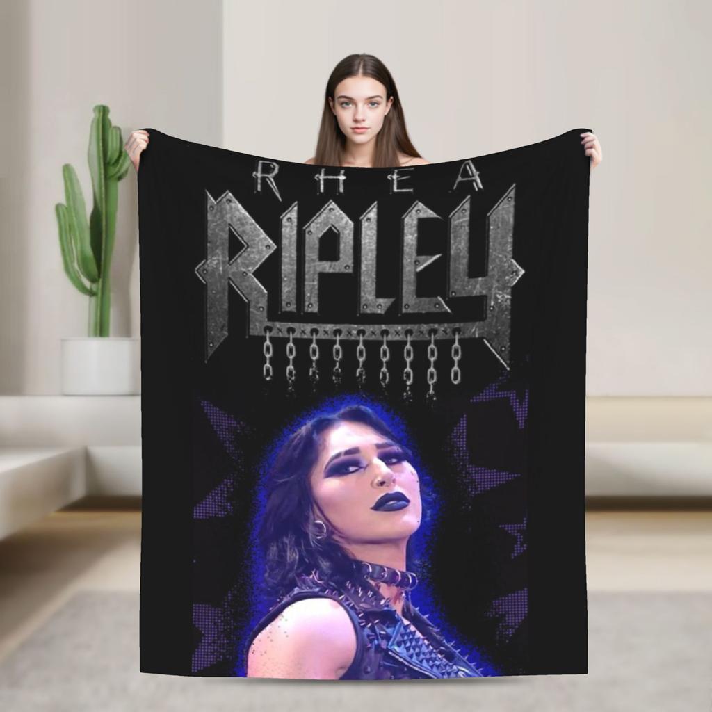 Superweiche Rhea Ripley Wrestlerin Wrestling-Kuscheldecke Premium Flanell-Fleece Leichte Decke Gemütlich Warme Decken Ganzjahres