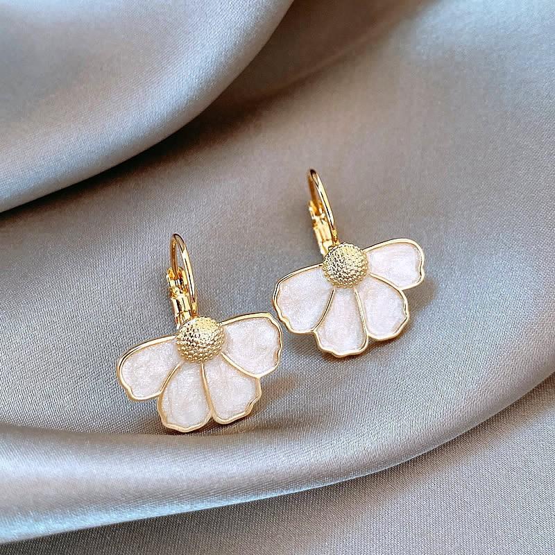 Silver Needle Monet Garden Drip Earrings French Court Style Exquisite Stud Earrings Design Sense Niche Light Luxury Earrings