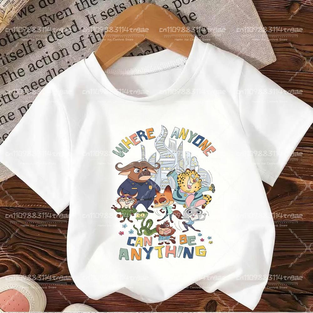 2026 Zootopia Judy&Nick&Gary Tshirt for Kids Casual Cotton Short Sleeve Tees Comfortable Top Street Fashion Parent Child Clothes