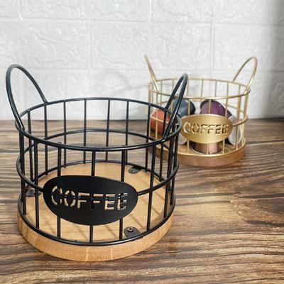 Panier à fruits pour capsules de café, avec Base en bois, tasse, comptoir de grande capacité, support de rangement pour noix, barre organisateur