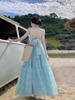 Super Fairy Pendulum Pure Desire Wind V-neck Sexy Dopamine Halter Neck Sling Fairy Long Dress Seaside Vacation Skirt