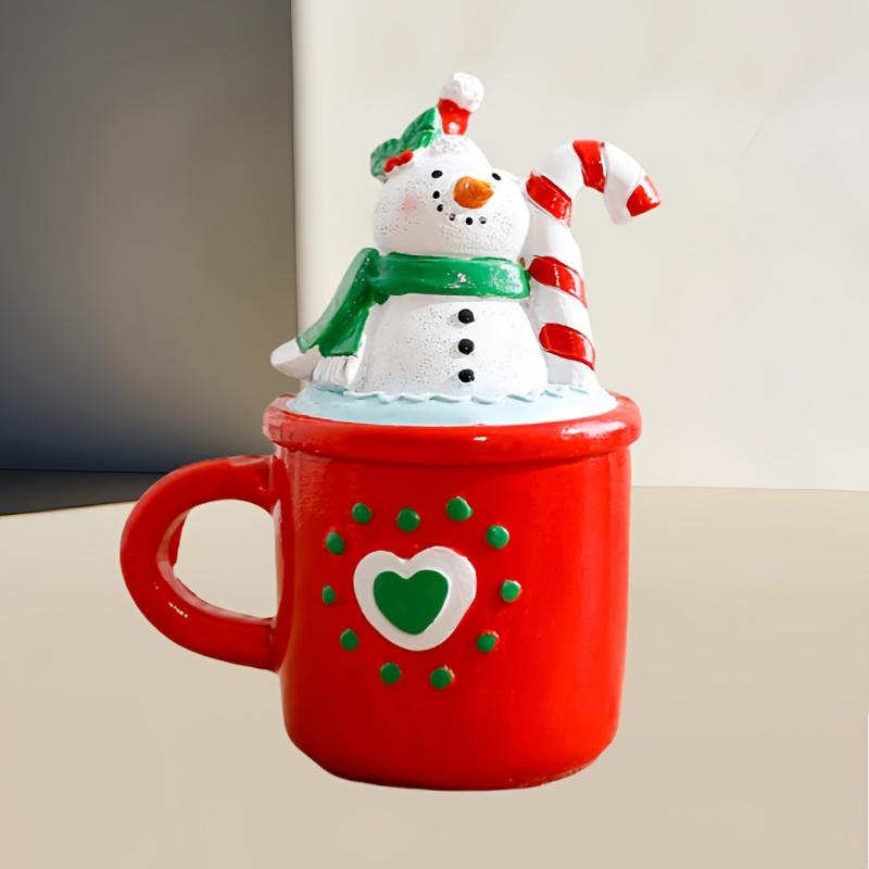 Christmas Santa Claus Resin Ornament Festive Red/White Gingerbread Design with Santa Hat, Broomstick,Candy Canes,Christmas Decorations