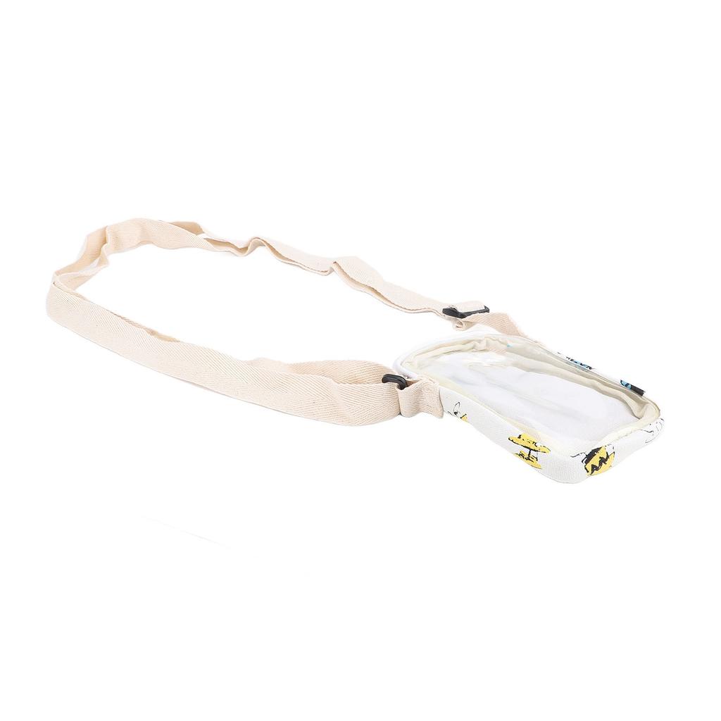 Portable Small Shoulder Pouch Bag Transparent Soft Shell Hanging Pouch with Adjustable Shoulder Stra