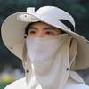 Windproof Neck Flap Bucket Hat Cooling Fan Hat for 3.7 V 500 mAh Lithium Battery Outdoor