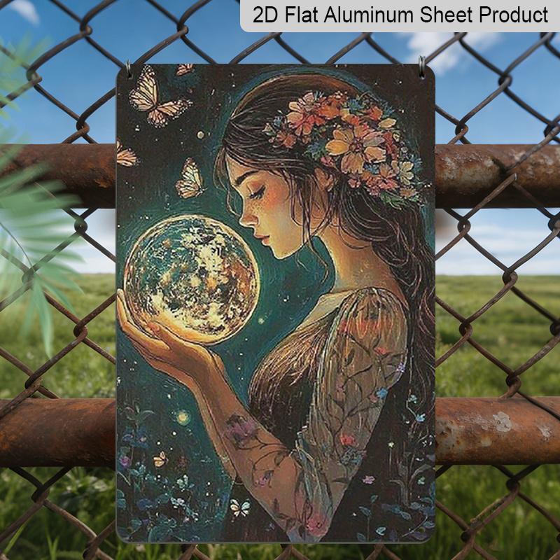 

2D Flat, 1pc of Vintage Butterfly and Floral Aluminum Sign for Women, Measuring 7.87*11.8 Inches, Home Decor Sign Suitable for Living Room, Study 20*30cm