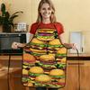 1pc of 2D Flat 2200WQ Delicious Burger Collection Printed Apron, Durable And Easy To Clean, Adjustable Waist Strap, Available In
