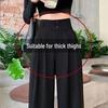 Women's High-Waisted Black Wide-Leg Pants for Petite & Pear-Shaped Figures
