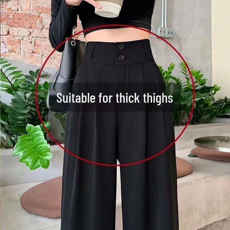 Women's High-Waisted Black Wide-Leg Pants for Petite & Pear-Shaped Figures