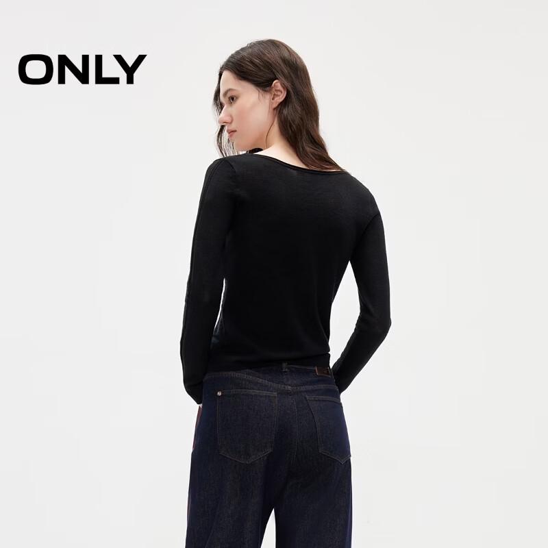 ONLY Women's Lightweight Lambswool Round Neck Sweater