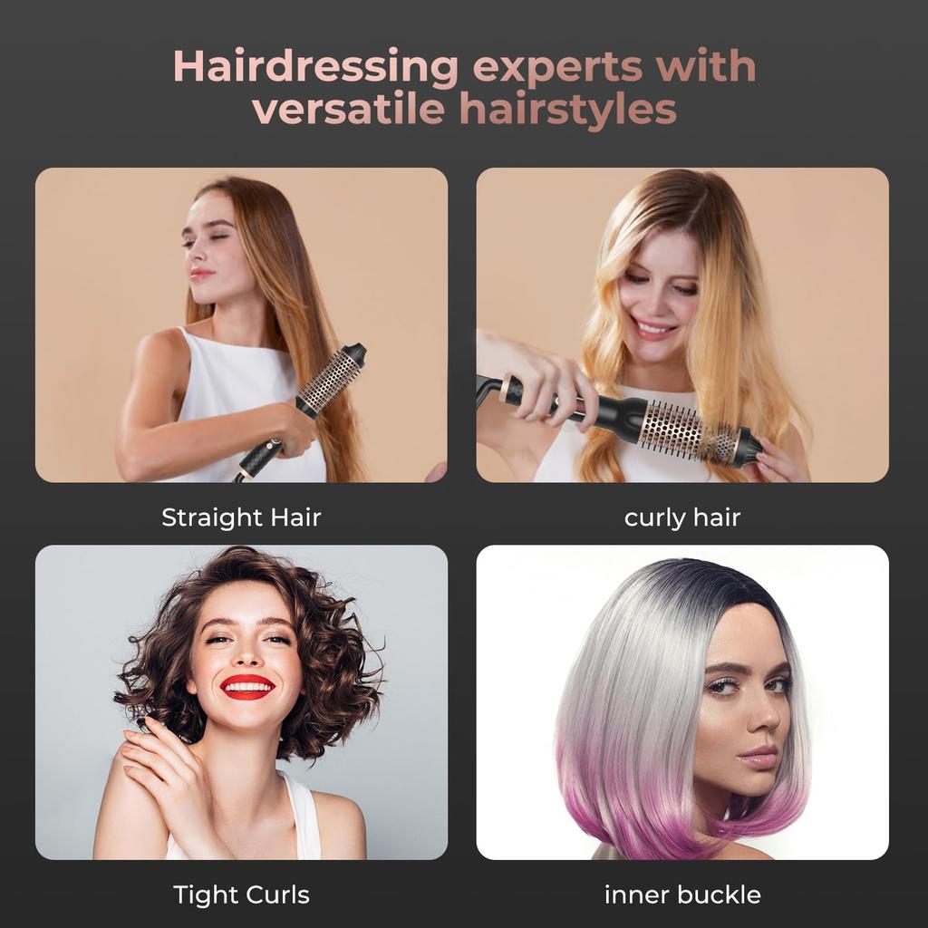 Thermal Curling Iron Round Brush Ceramic Heat Curling Brush with Ceramic Tourmaline Hair Styling Curler Tools 1.69 Inch