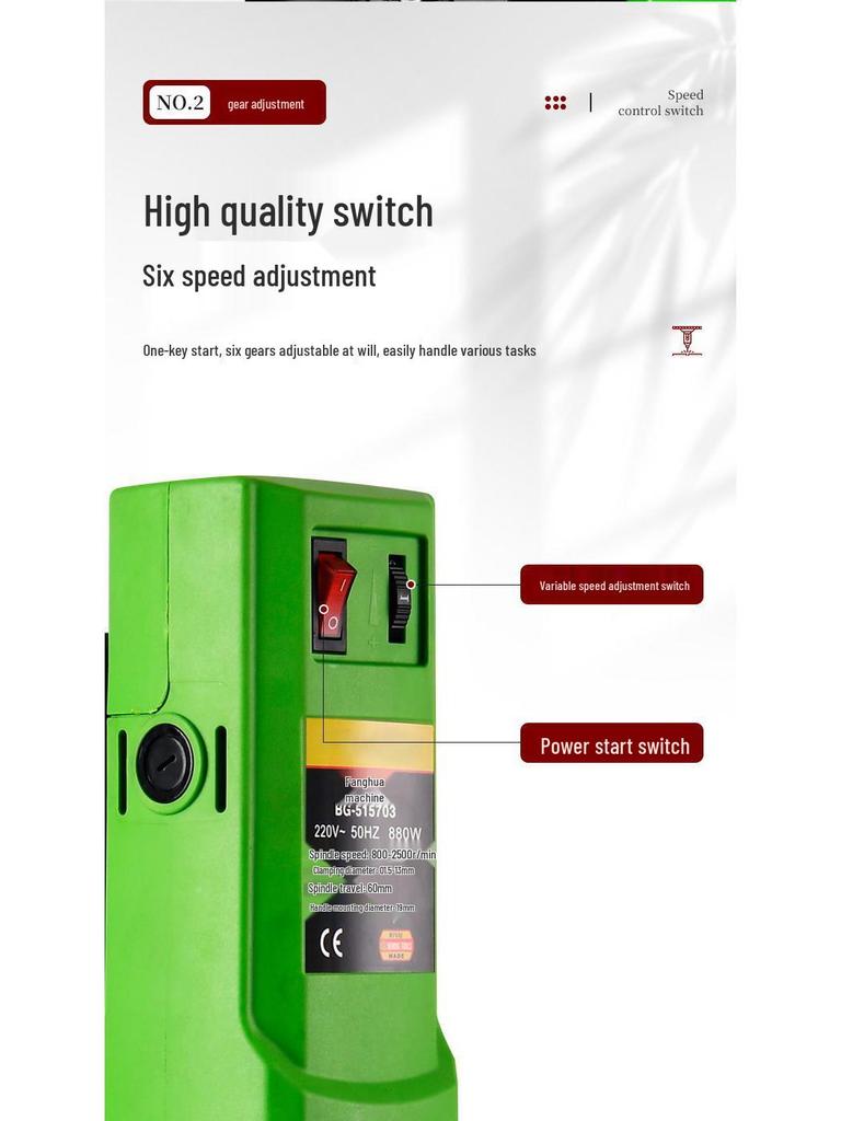 Woodworking Mortiser & Tenon Machine with Square Hole Drill Bit for Solid Wood