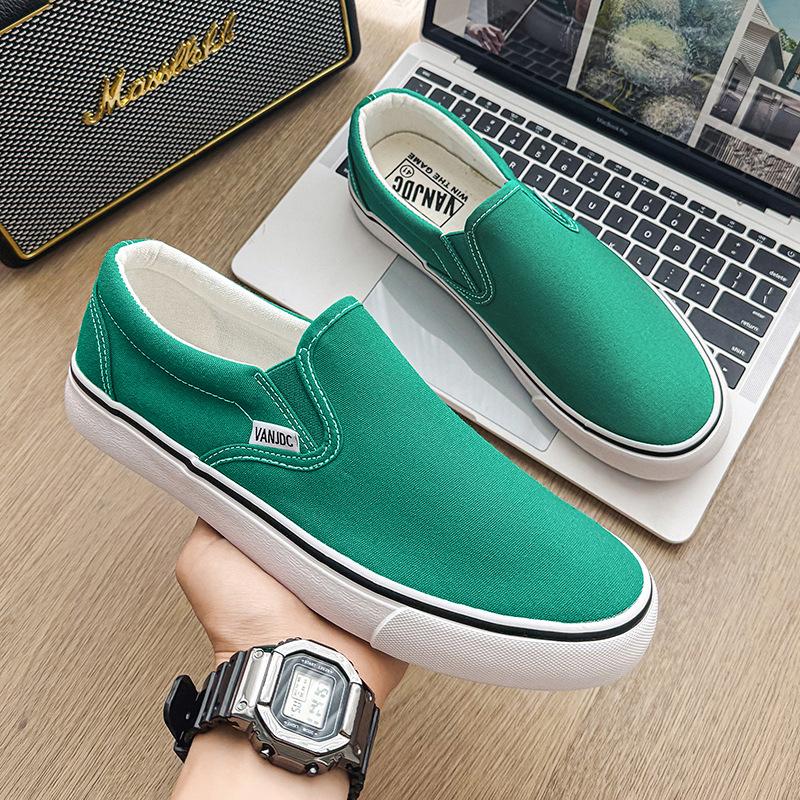 Low-top men's canvas shoes men's shoes breathable one-pedal casual board shoes men's large-size shoes labor insurance shoes